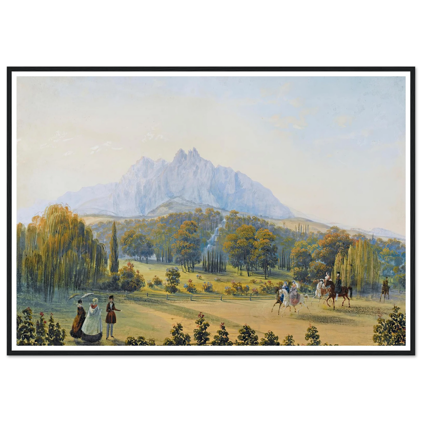 Seven Views Of Miskhor In The Crimea Vi (1841-1842) Art Print | Carlo Bossoli - Framed Poster - 30x40 cm / 12x16″ - Black frame