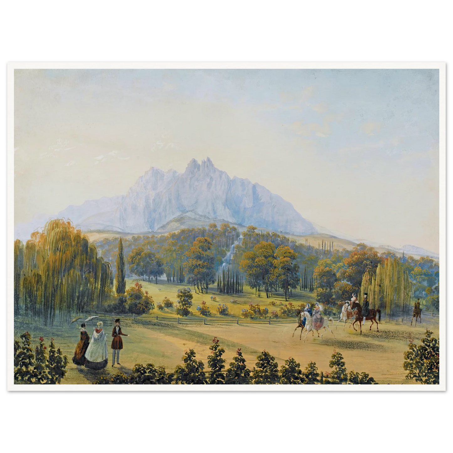 Seven Views Of Miskhor In The Crimea Vi (1841-1842) Art Print | Carlo Bossoli - Framed Poster - 30x40 cm / 12x16″ - Black frame