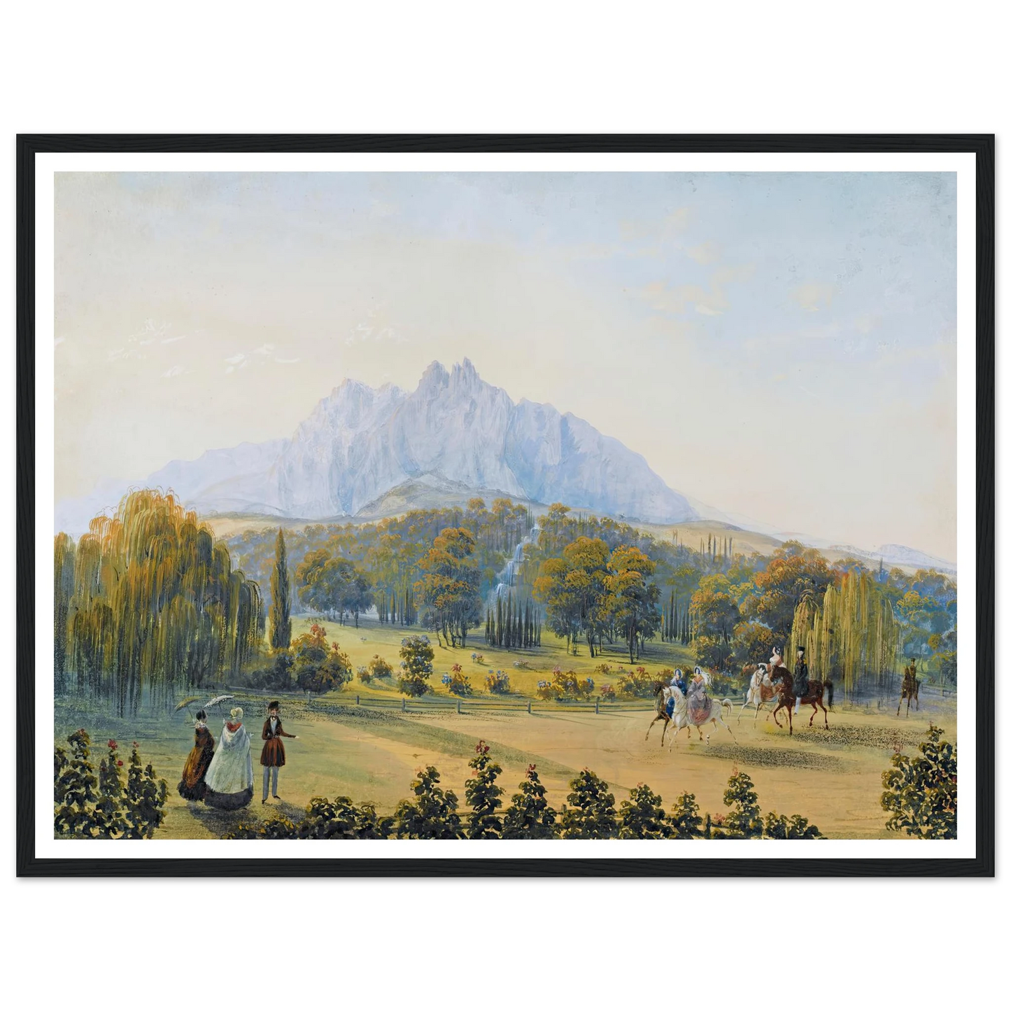 Seven Views Of Miskhor In The Crimea Vi (1841-1842) Art Print | Carlo Bossoli - Framed Poster - 30x40 cm / 12x16″ - Black frame
