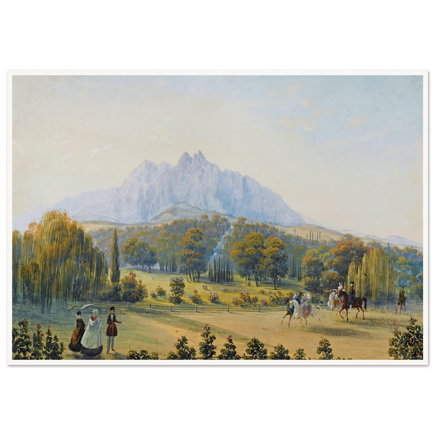 Seven Views Of Miskhor In The Crimea Vi (1841-1842) Art Print | Carlo Bossoli - Framed Poster - 30x40 cm / 12x16″ - Black frame