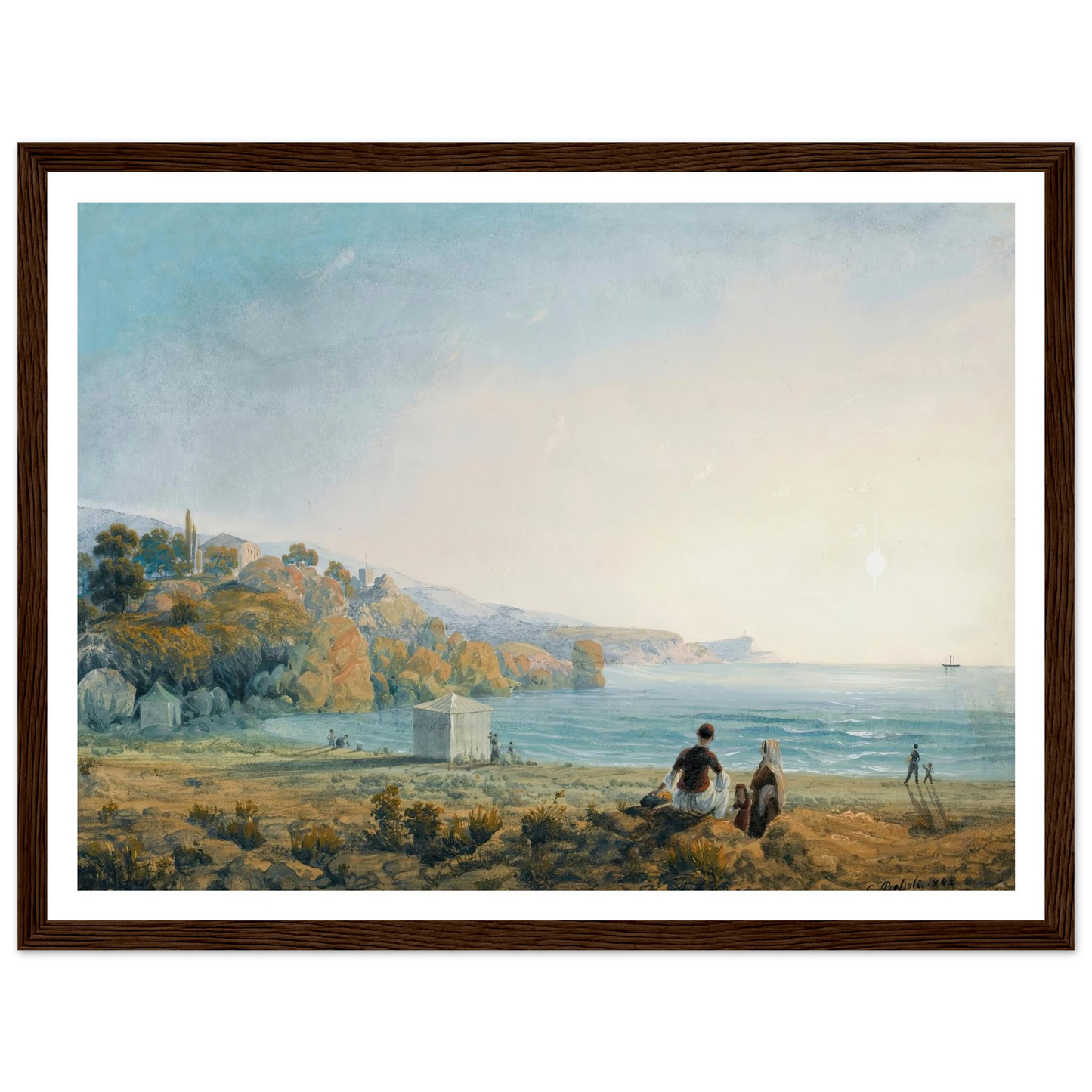 Seven Views Of Miskhor In The Crimea Vii (1841-1842) Art Print | Carlo Bossoli - Framed Poster - 30x40 cm / 12x16″ - Black frame