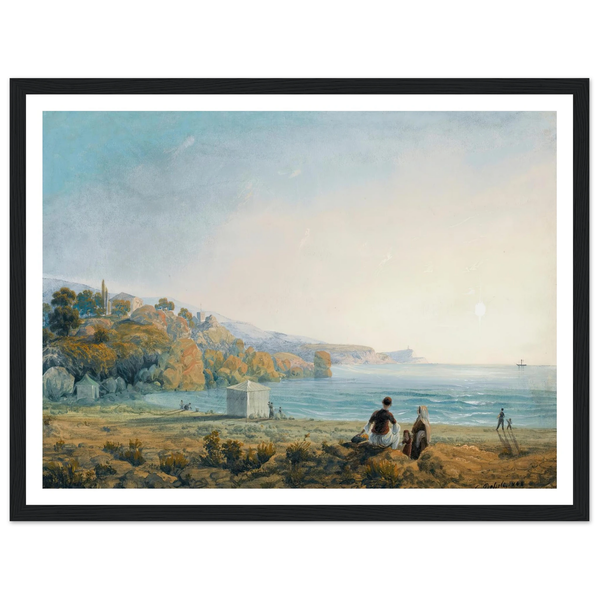 Seven Views Of Miskhor In The Crimea Vii (1841-1842) Art Print | Carlo Bossoli - Framed Poster - 30x40 cm / 12x16″ - Black frame