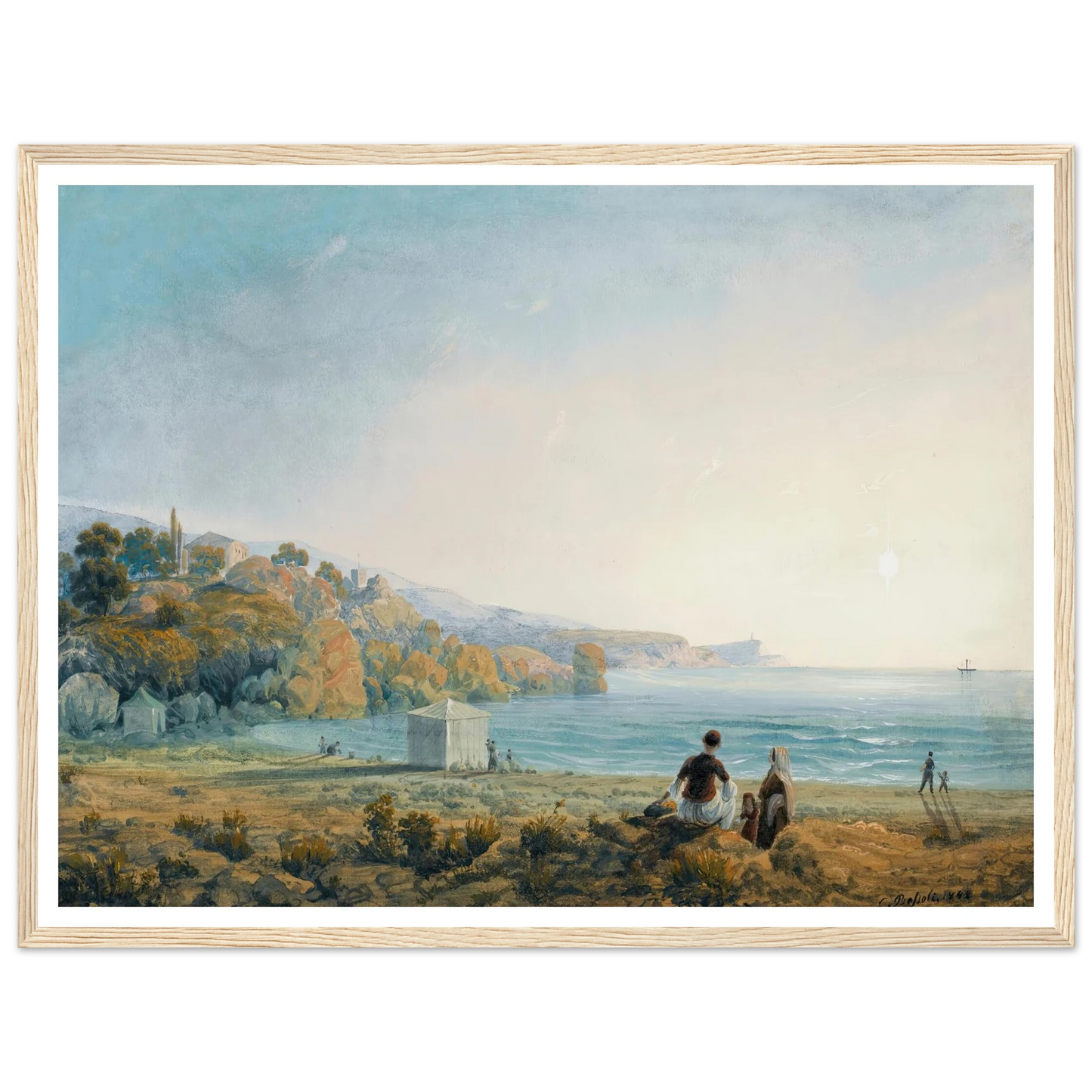 Seven Views Of Miskhor In The Crimea Vii (1841-1842) Art Print | Carlo Bossoli - Framed Poster - 30x40 cm / 12x16″ - Black frame