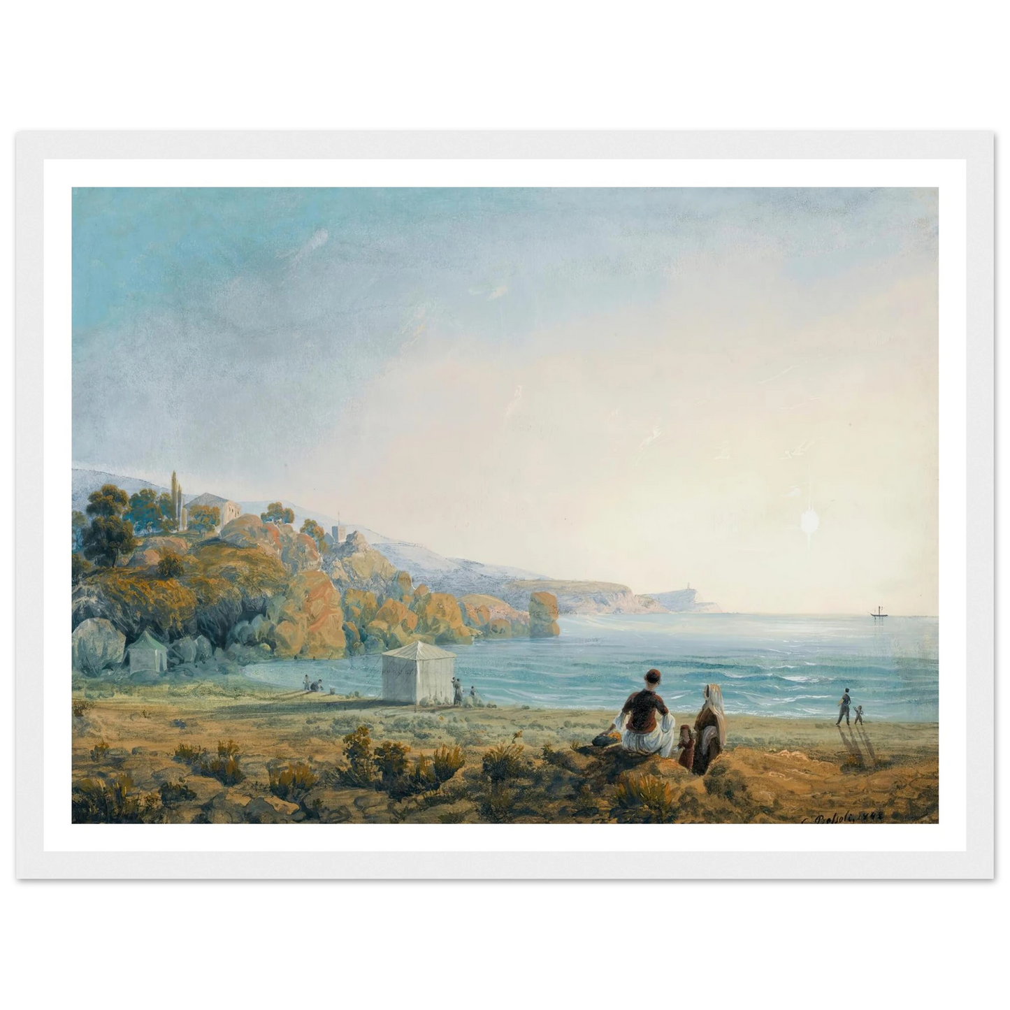 Seven Views Of Miskhor In The Crimea Vii (1841-1842) Art Print | Carlo Bossoli - Framed Poster - 30x40 cm / 12x16″ - Black frame