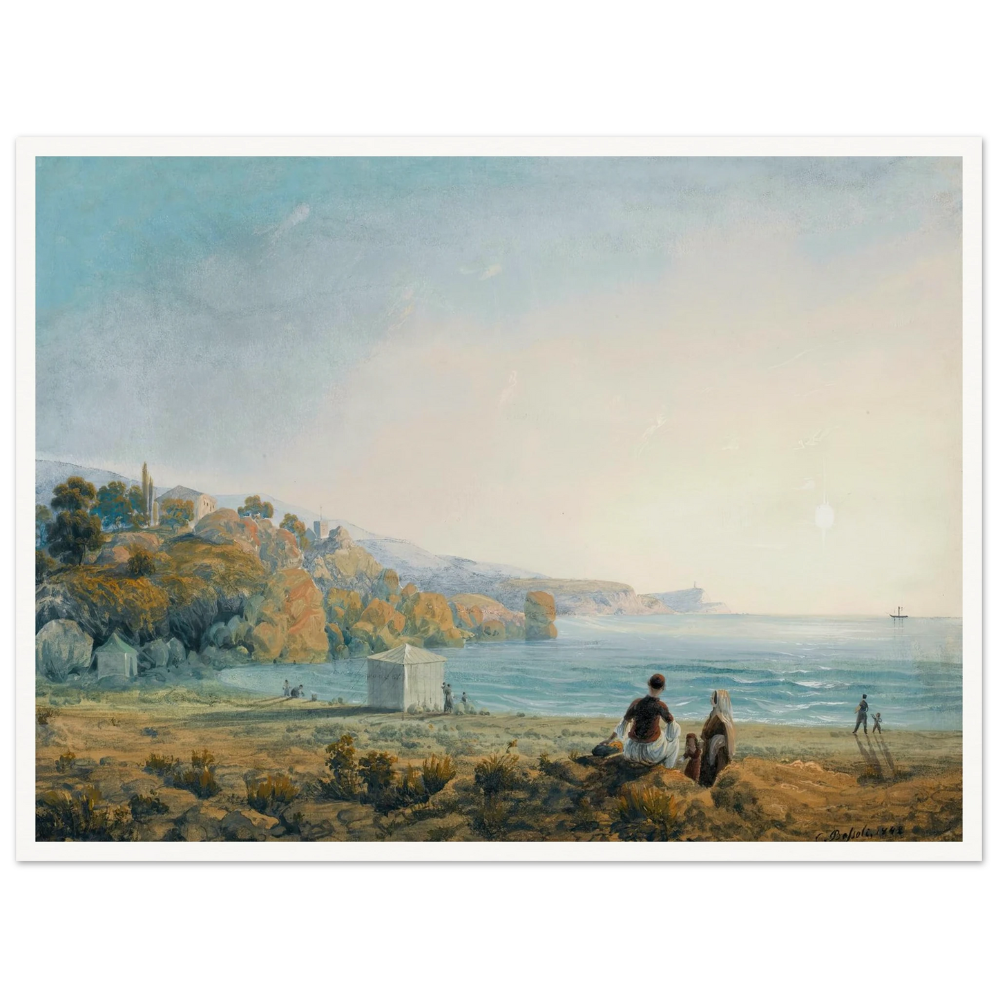 Seven Views Of Miskhor In The Crimea Vii (1841-1842) Art Print | Carlo Bossoli - Framed Poster - 30x40 cm / 12x16″ - Black frame