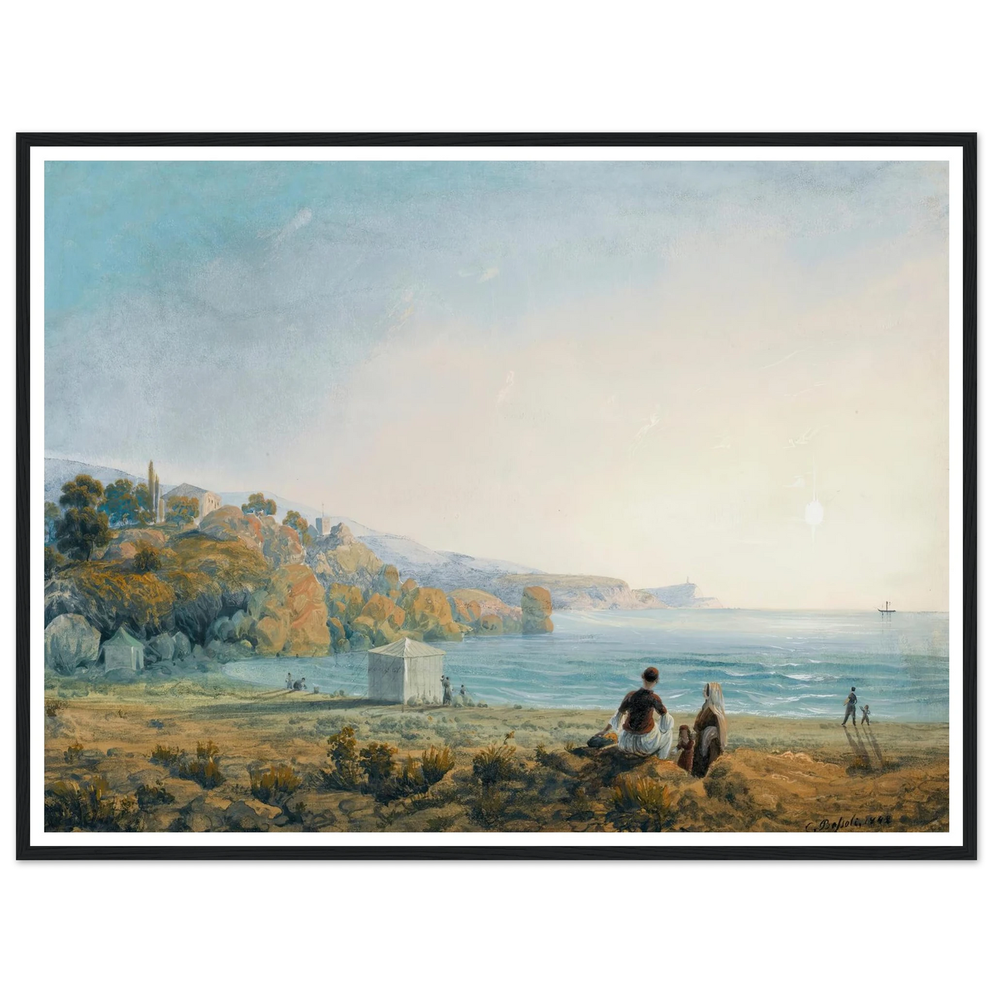 Seven Views Of Miskhor In The Crimea Vii (1841-1842) Art Print | Carlo Bossoli - Framed Poster - 30x40 cm / 12x16″ - Black frame