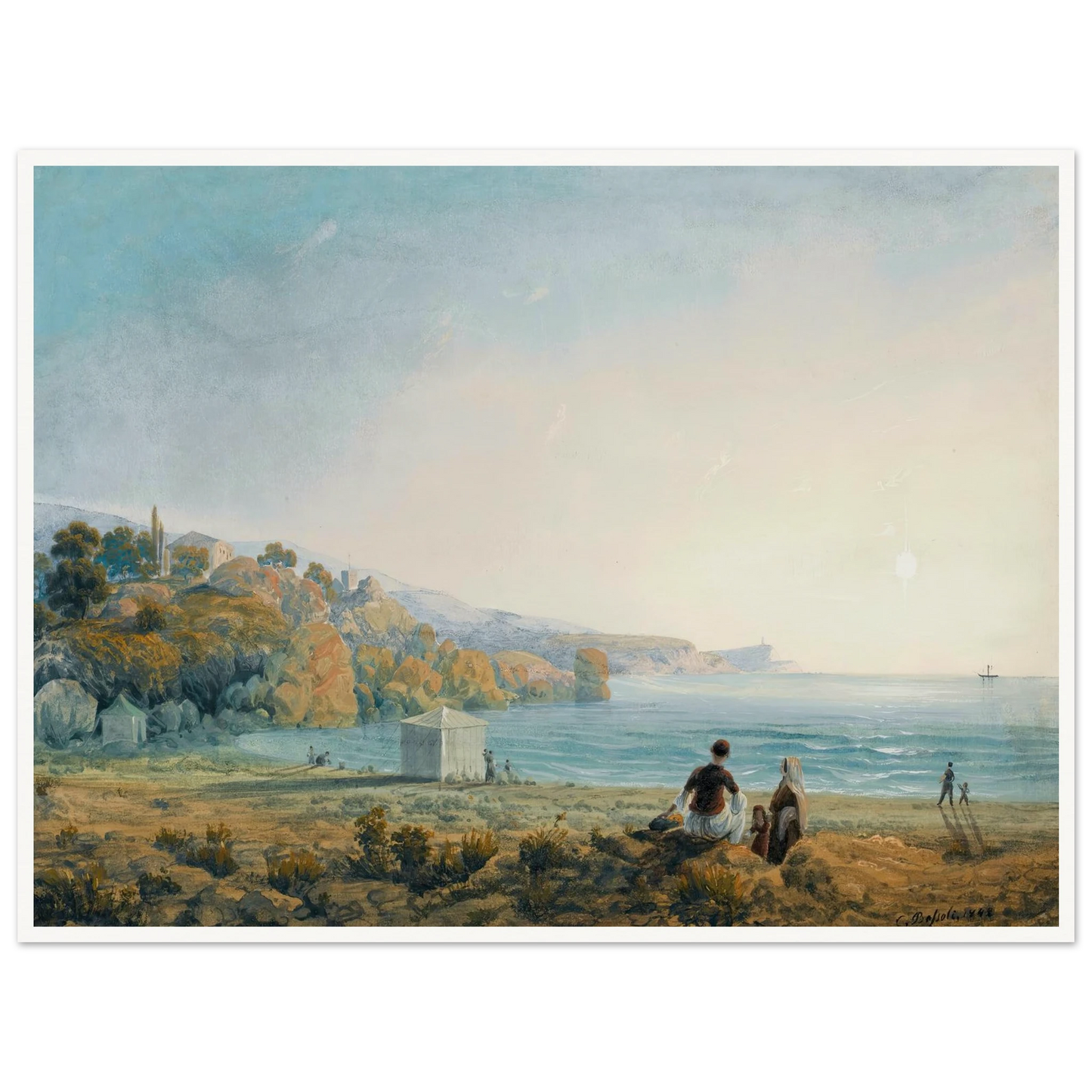 Seven Views Of Miskhor In The Crimea Vii (1841-1842) Art Print | Carlo Bossoli - Framed Poster - 30x40 cm / 12x16″ - Black frame