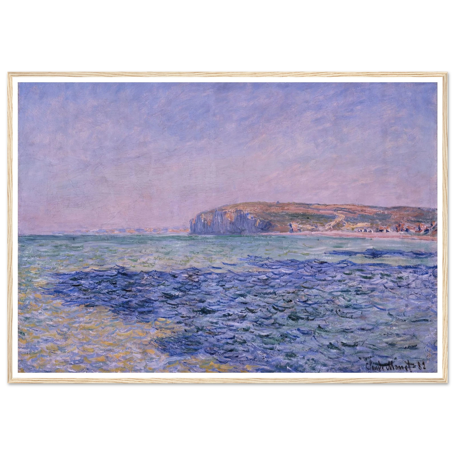 Shadows on the Sea. The Cliffs at Pourville (1882) Art Print | Claude Monet - Framed Poster - 30x40 cm / 12x16″ - Black frame