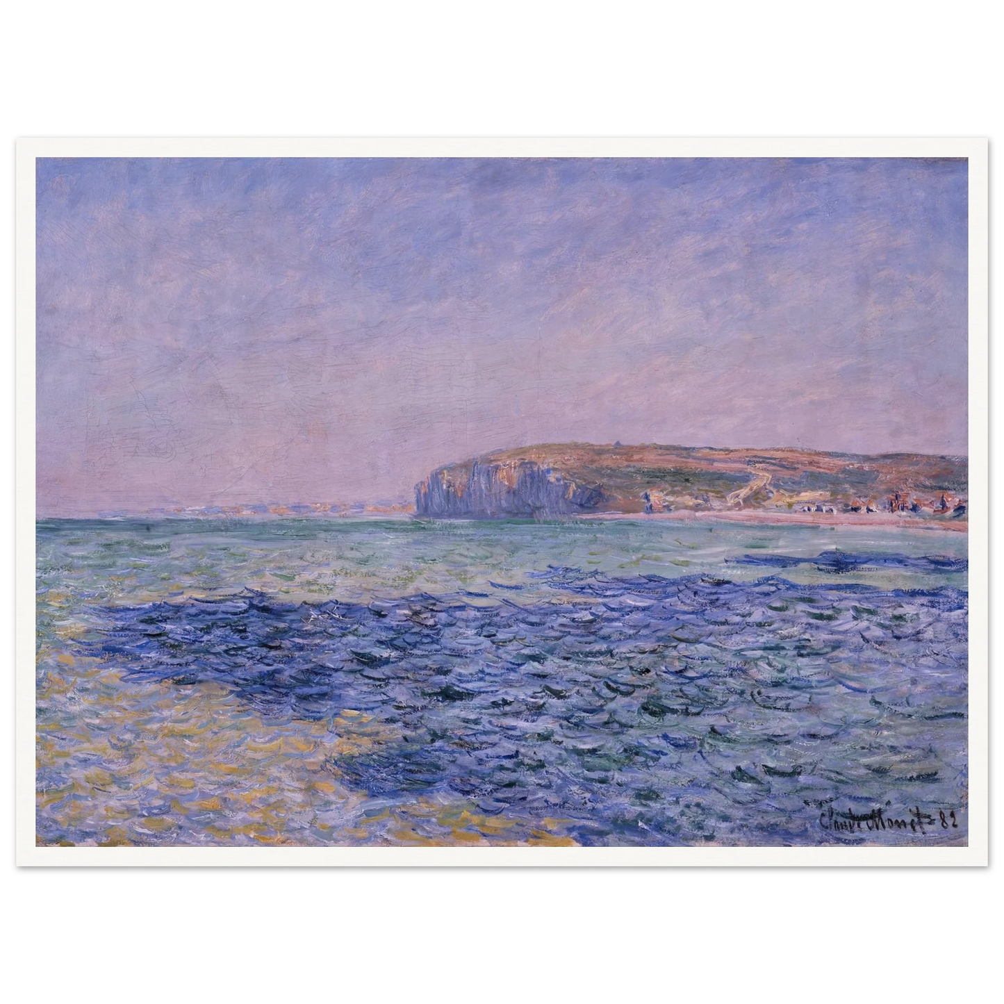 Shadows on the Sea. The Cliffs at Pourville (1882) Art Print | Claude Monet - Framed Poster - 30x40 cm / 12x16″ - Black frame