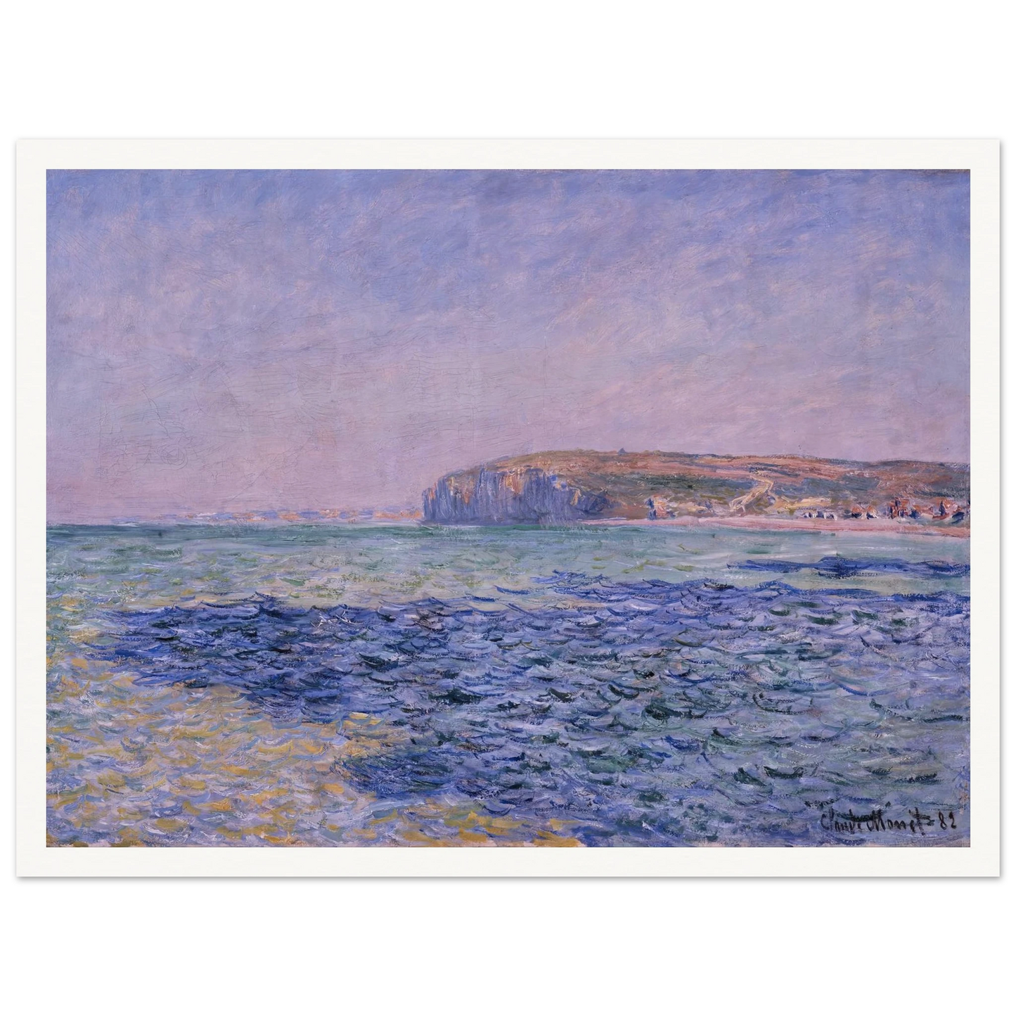 Shadows on the Sea. The Cliffs at Pourville (1882) Art Print | Claude Monet - Framed Poster - 30x40 cm / 12x16″ - Black frame