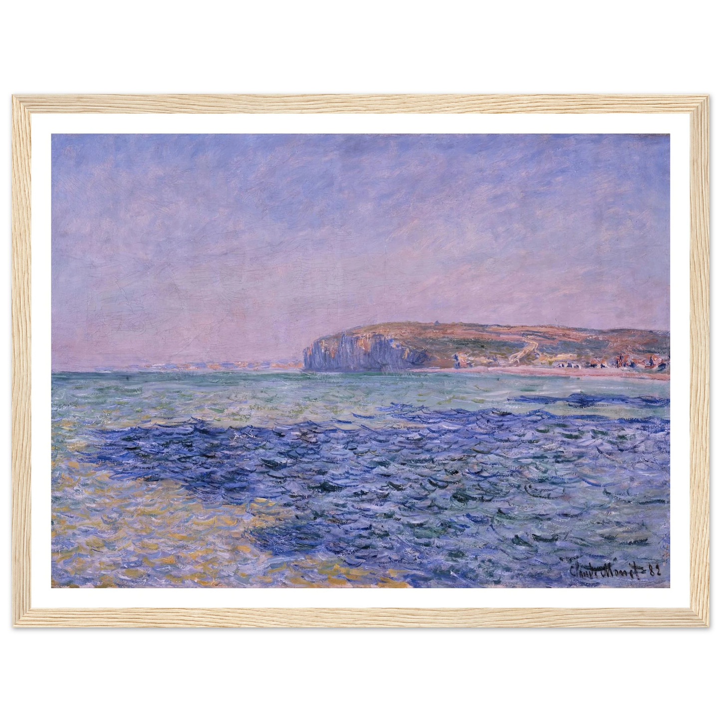 Shadows on the Sea. The Cliffs at Pourville (1882) Art Print | Claude Monet - Framed Poster - 30x40 cm / 12x16″ - Black frame