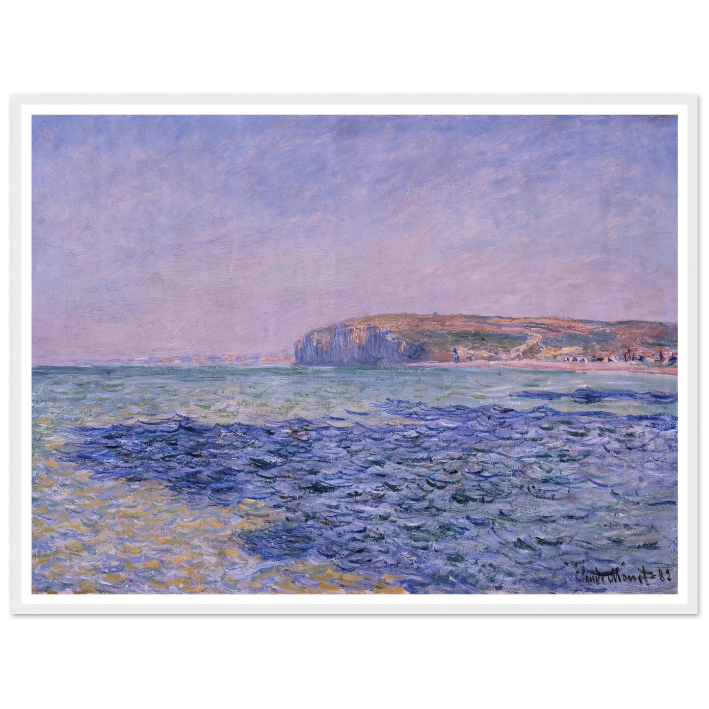 Shadows on the Sea. The Cliffs at Pourville (1882) Art Print | Claude Monet - Framed Poster - 30x40 cm / 12x16″ - Black frame