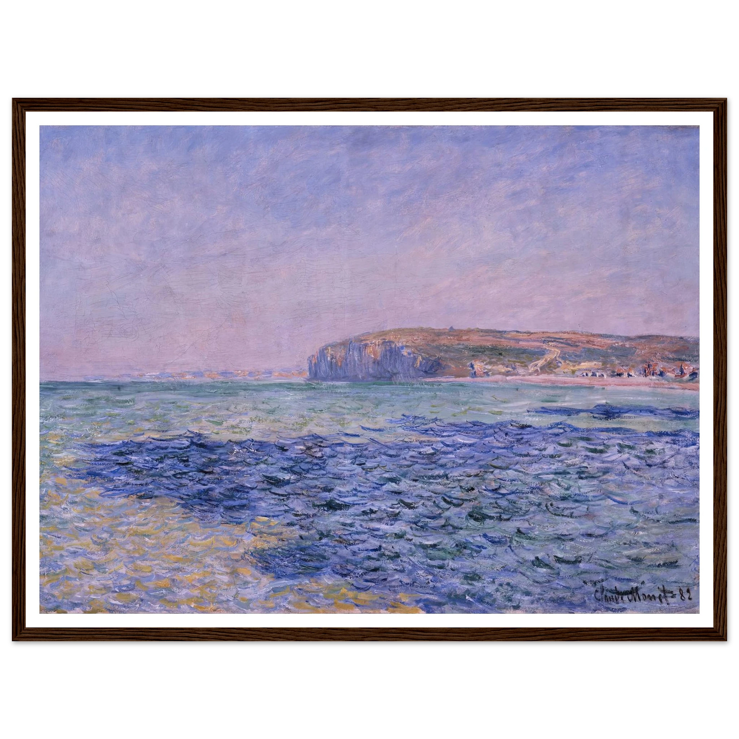 Shadows on the Sea. The Cliffs at Pourville (1882) Art Print | Claude Monet - Framed Poster - 30x40 cm / 12x16″ - Black frame