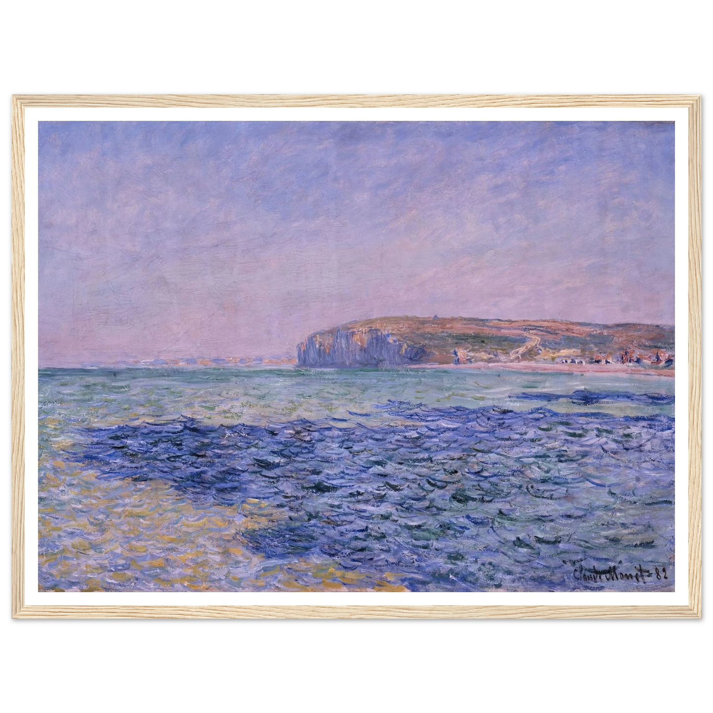 Shadows on the Sea. The Cliffs at Pourville (1882) Art Print | Claude Monet - Framed Poster - 30x40 cm / 12x16″ - Black frame