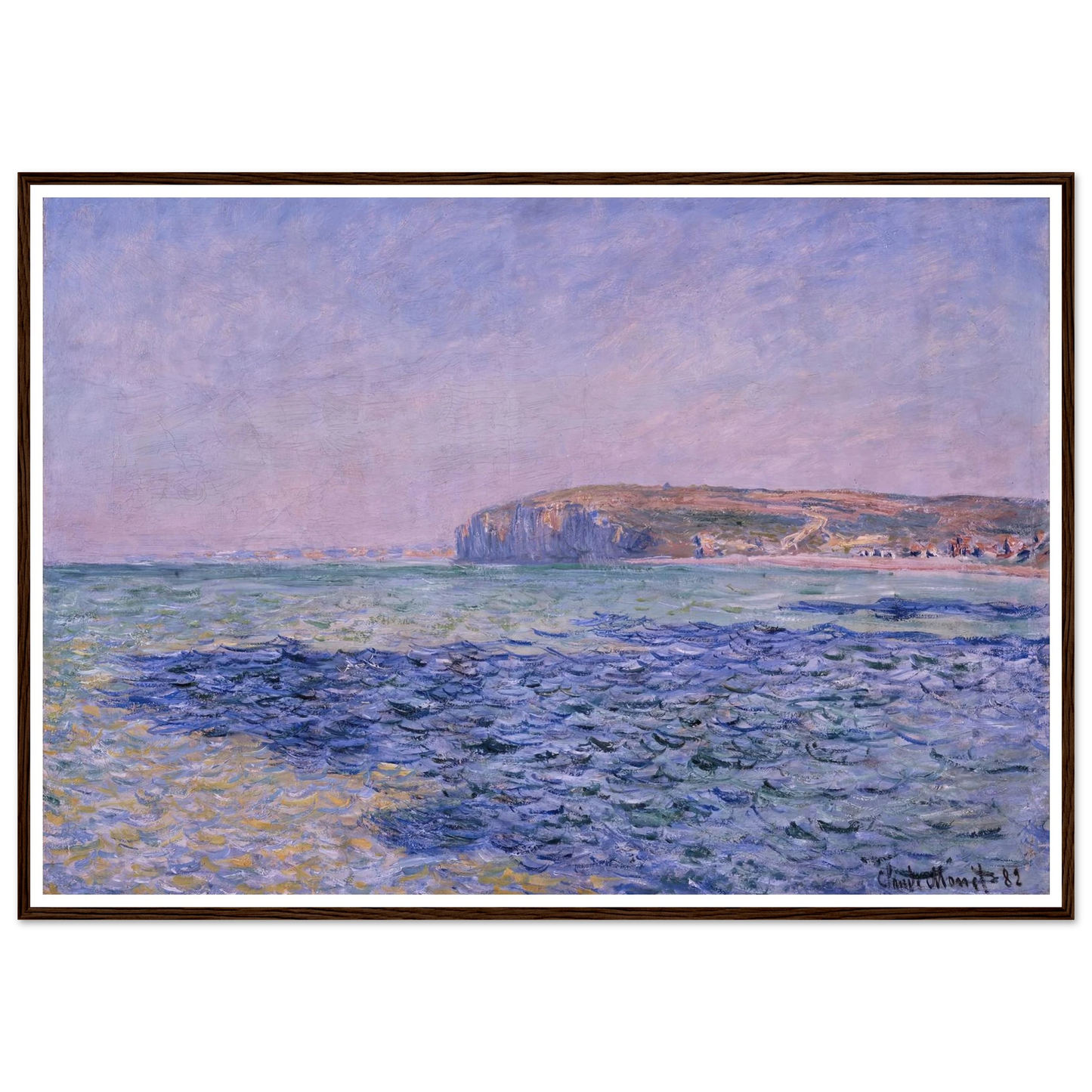 Shadows on the Sea. The Cliffs at Pourville (1882) Art Print | Claude Monet - Framed Poster - 30x40 cm / 12x16″ - Black frame