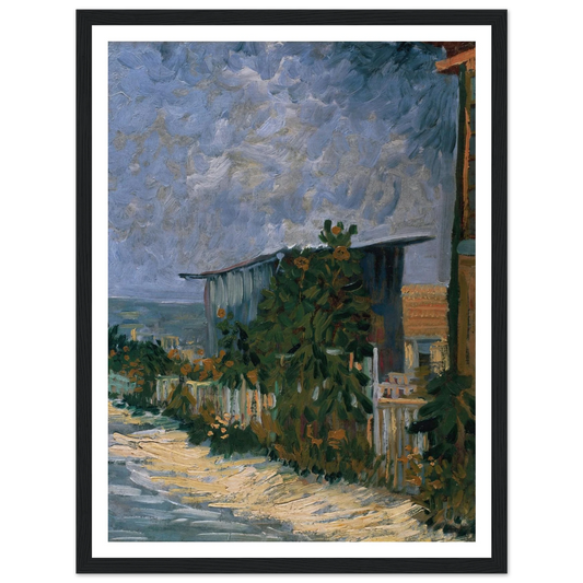 Shelter on Montmartre (1887) Art Print | Vincent van Gogh - Framed Poster - 30x40 cm / 12x16″ - Black frame