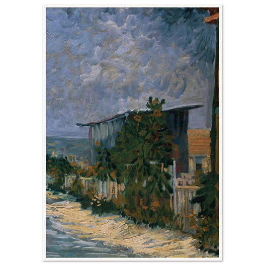 Shelter on Montmartre (1887) Art Print | Vincent van Gogh - Framed Poster - 30x40 cm / 12x16″ - Black frame