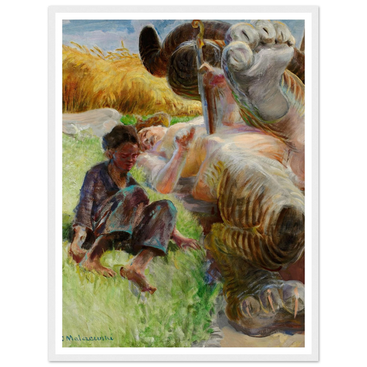 Shepherd boy and a harpy (1904-1906) Art Print | Jacek Malczewski - Framed Poster - 30x40 cm / 12x16″ - Black frame