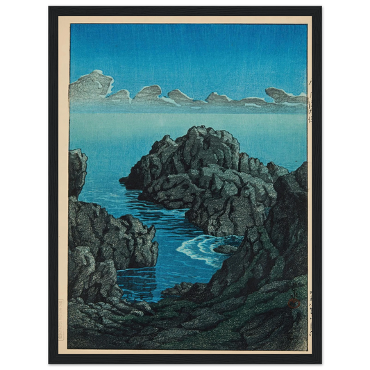 Shinkubo, Hachinohe (1933) Art Print | Kawase Hasui - Framed Poster - 30x40 cm / 12x16″ - Black frame