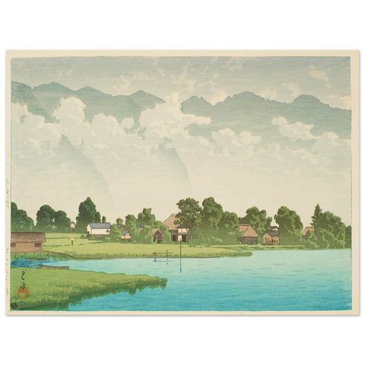 Shinshu Kizakiko (Kizaki Lake in Shinshu) (1941) Art Print | Kawase Hasui - Framed Poster - 30x40 cm / 12x16″ - Black frame