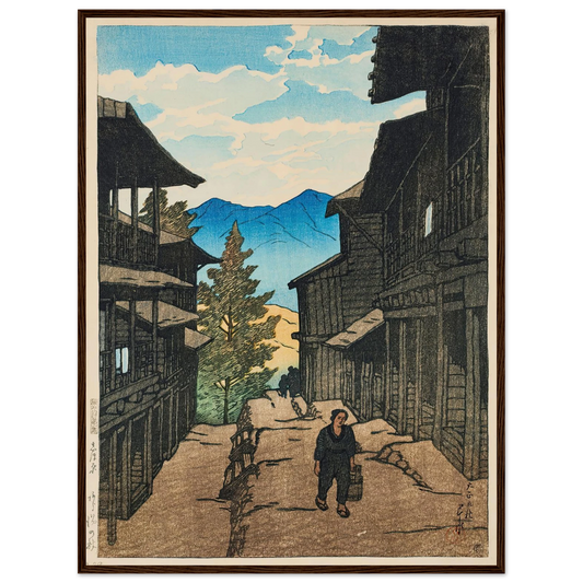 Shiobara Arayu no aki (Autumn in Arayu, Shoibara) (1920) Art Print | Kawase Hasui - Framed Poster - 30x40 cm / 12x16″ - Black frame