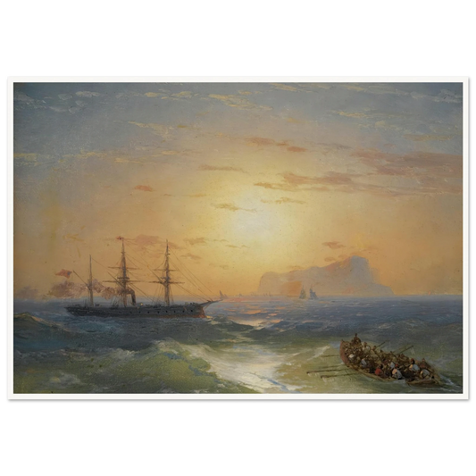 Shipping Off Ischia Art Print | Ivan Konstantinovich Aivazovsky - Framed Poster - 30x40 cm / 12x16″ - Black frame