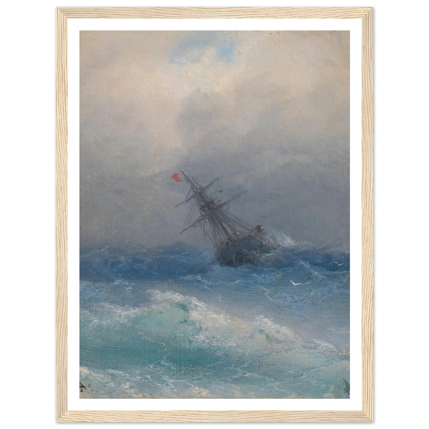 Shipwreck Art Print | Ivan Konstantinovich Aivazovsky - Framed Poster - 30x40 cm / 12x16″ - Black frame