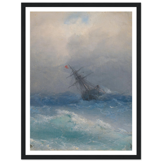 Shipwreck Art Print | Ivan Konstantinovich Aivazovsky - Framed Poster - 30x40 cm / 12x16″ - Black frame