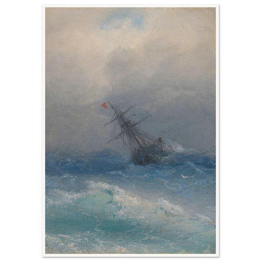 Shipwreck Art Print | Ivan Konstantinovich Aivazovsky - Framed Poster - 30x40 cm / 12x16″ - Black frame