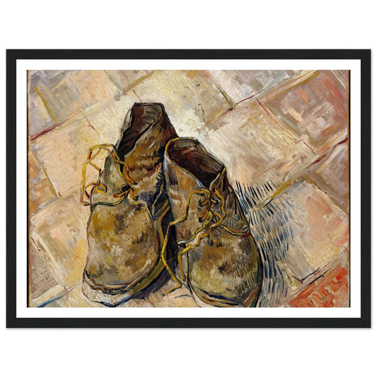 Shoes (1888) Art Print | Vincent van Gogh - Framed Poster - 30x40 cm / 12x16″ - Black frame