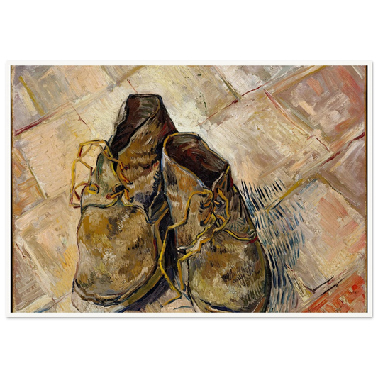 Shoes (1888) Art Print | Vincent van Gogh - Framed Poster - 30x40 cm / 12x16″ - Black frame