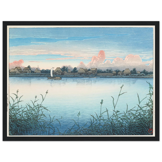 Shugetsu no Urayasu (Urayasu in early autumn) (1931) Art Print | Kawase Hasui - Framed Poster - 30x40 cm / 12x16″ - Black frame