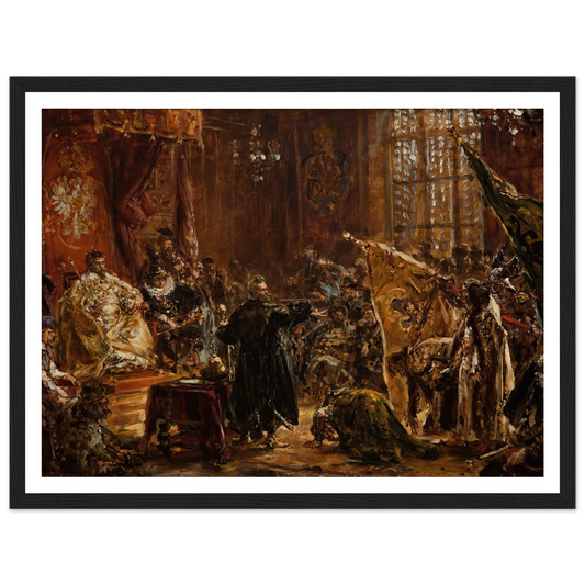 Shuysky Tsars at the Seym of Warsaw (1892) Art Print | Jan Matejko - Framed Poster - 30x40 cm / 12x16″ - Black frame