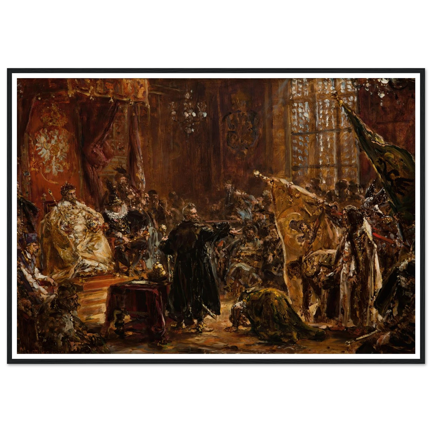Shuysky Tsars at the Seym of Warsaw (1892) Art Print | Jan Matejko - Framed Poster - 30x40 cm / 12x16″ - Black frame