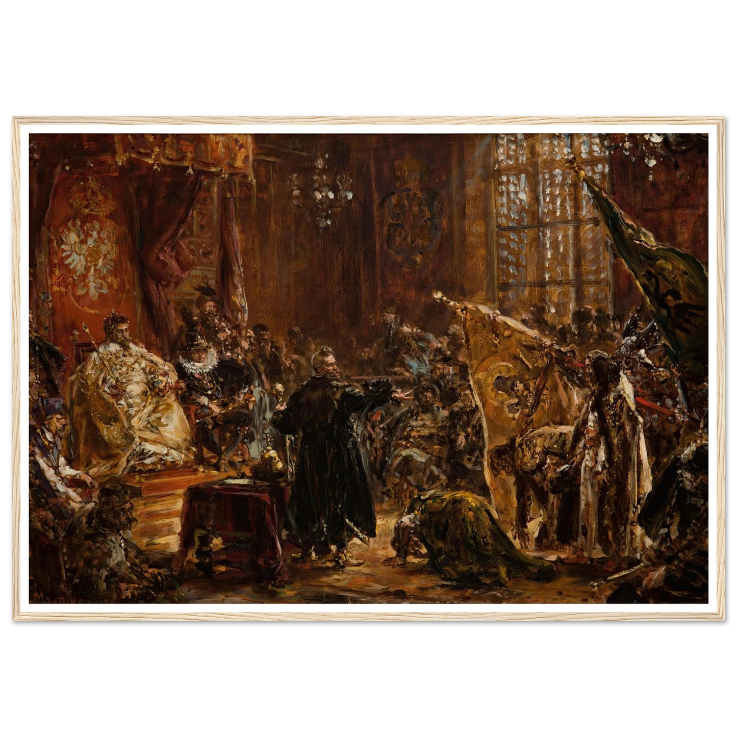Shuysky Tsars at the Seym of Warsaw (1892) Art Print | Jan Matejko - Framed Poster - 30x40 cm / 12x16″ - Black frame