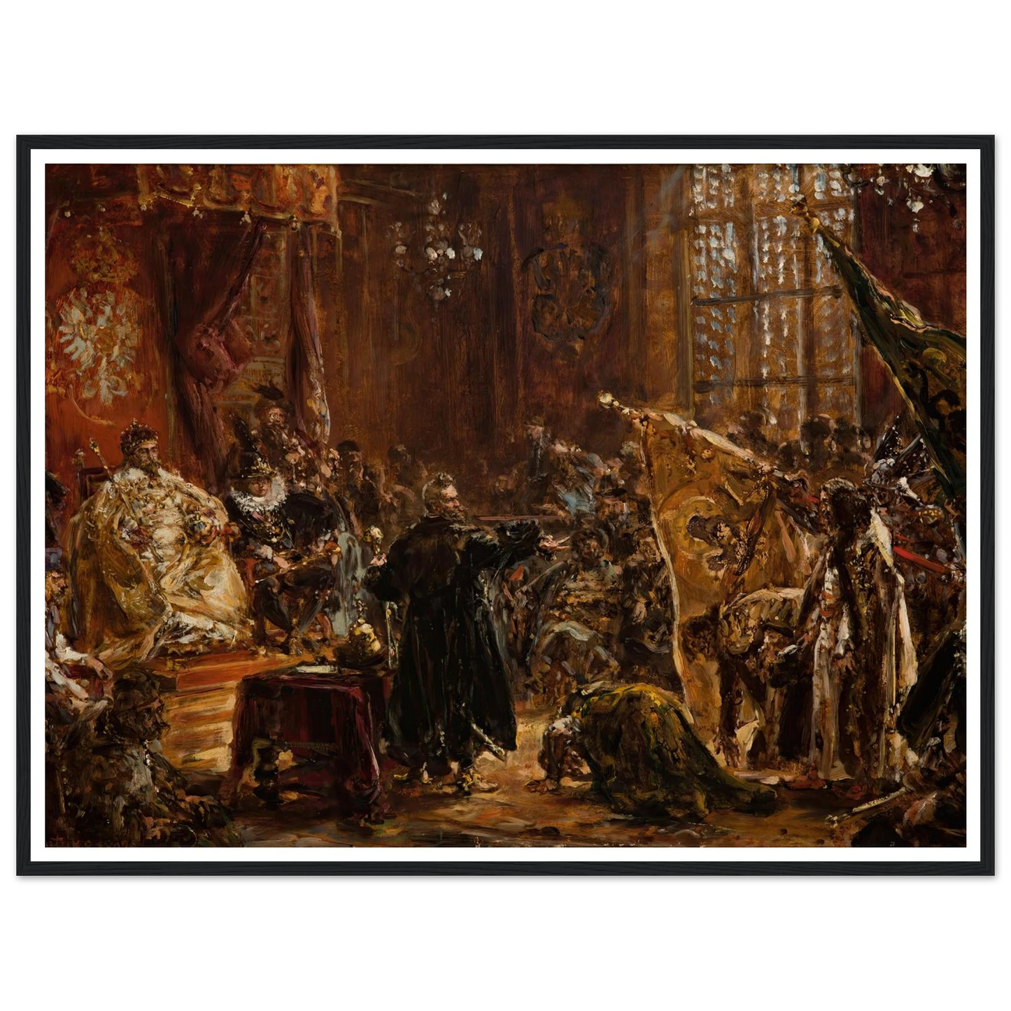 Shuysky Tsars at the Seym of Warsaw (1892) Art Print | Jan Matejko - Framed Poster - 30x40 cm / 12x16″ - Black frame