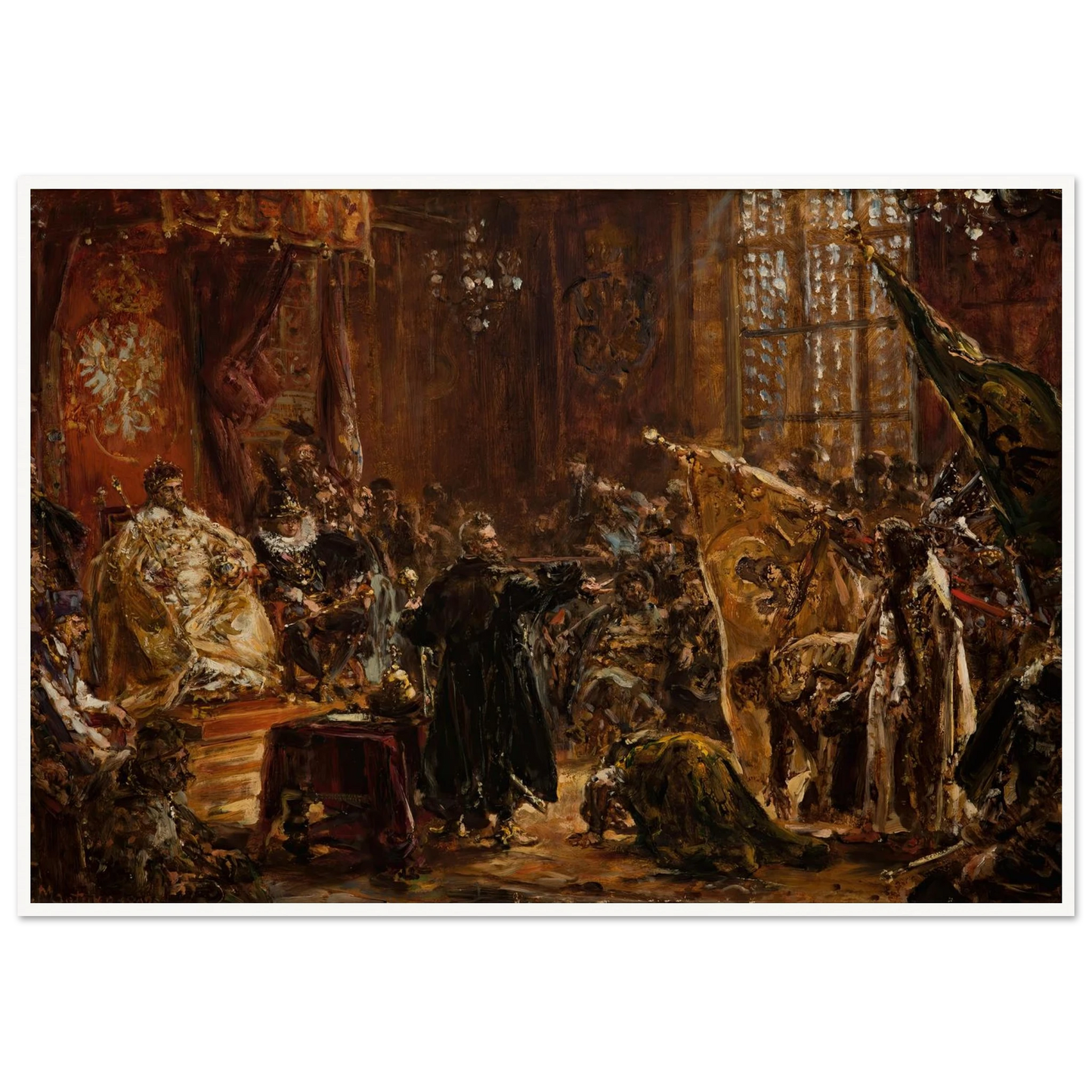 Shuysky Tsars at the Seym of Warsaw (1892) Art Print | Jan Matejko - Framed Poster - 30x40 cm / 12x16″ - Black frame