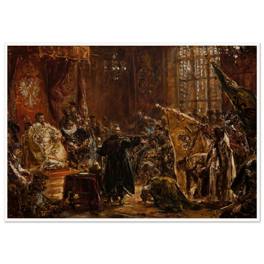 Shuysky Tsars at the Seym of Warsaw (1892) Art Print | Jan Matejko - Framed Poster - 30x40 cm / 12x16″ - Black frame