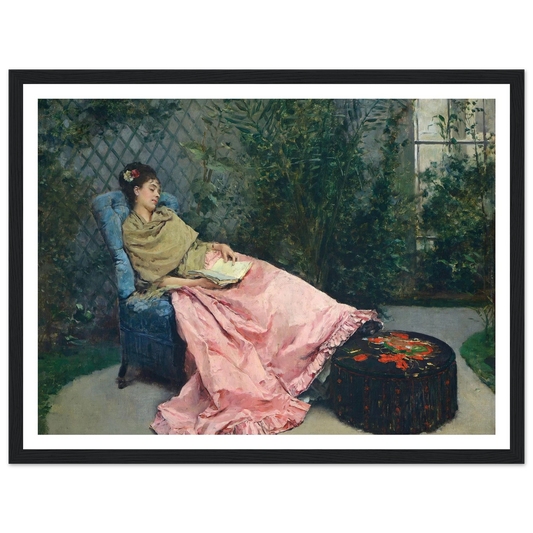 Siesta Art Print | Raimundo de Madrazo y Garreta - Framed Poster - 30x40 cm / 12x16″ - Black frame