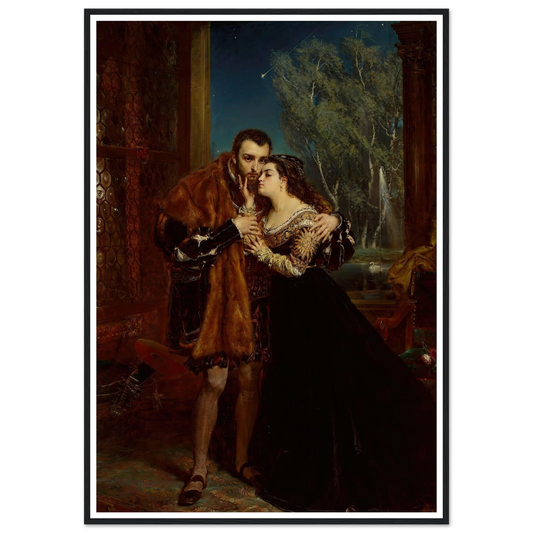 Sigismund Augustus with Barbara at the Radziwiłł court in Vilnius (1867) Art Print | Jan Matejko - Framed Poster - 30x40 cm / 12x16″ - Black frame