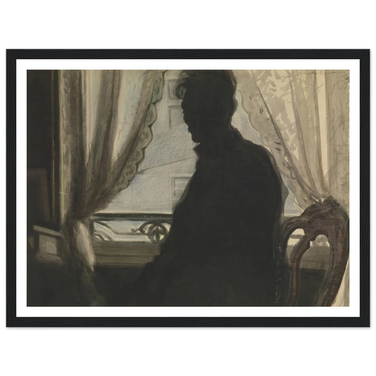 Silhouet van de schilder (1907) Art Print | Leon Spilliaert - Framed Poster - 30x40 cm / 12x16″ - Black frame