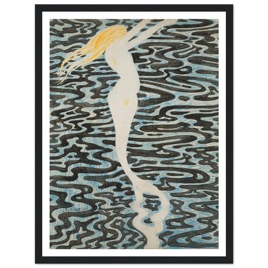 Sirène (Baigneuse) (1910) Art Print | Leon Spilliaert - Framed Poster - 30x40 cm / 12x16″ - Black frame