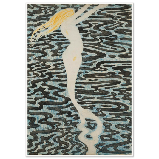 Sirène (Baigneuse) (1910) Art Print | Leon Spilliaert - Framed Poster - 30x40 cm / 12x16″ - Black frame