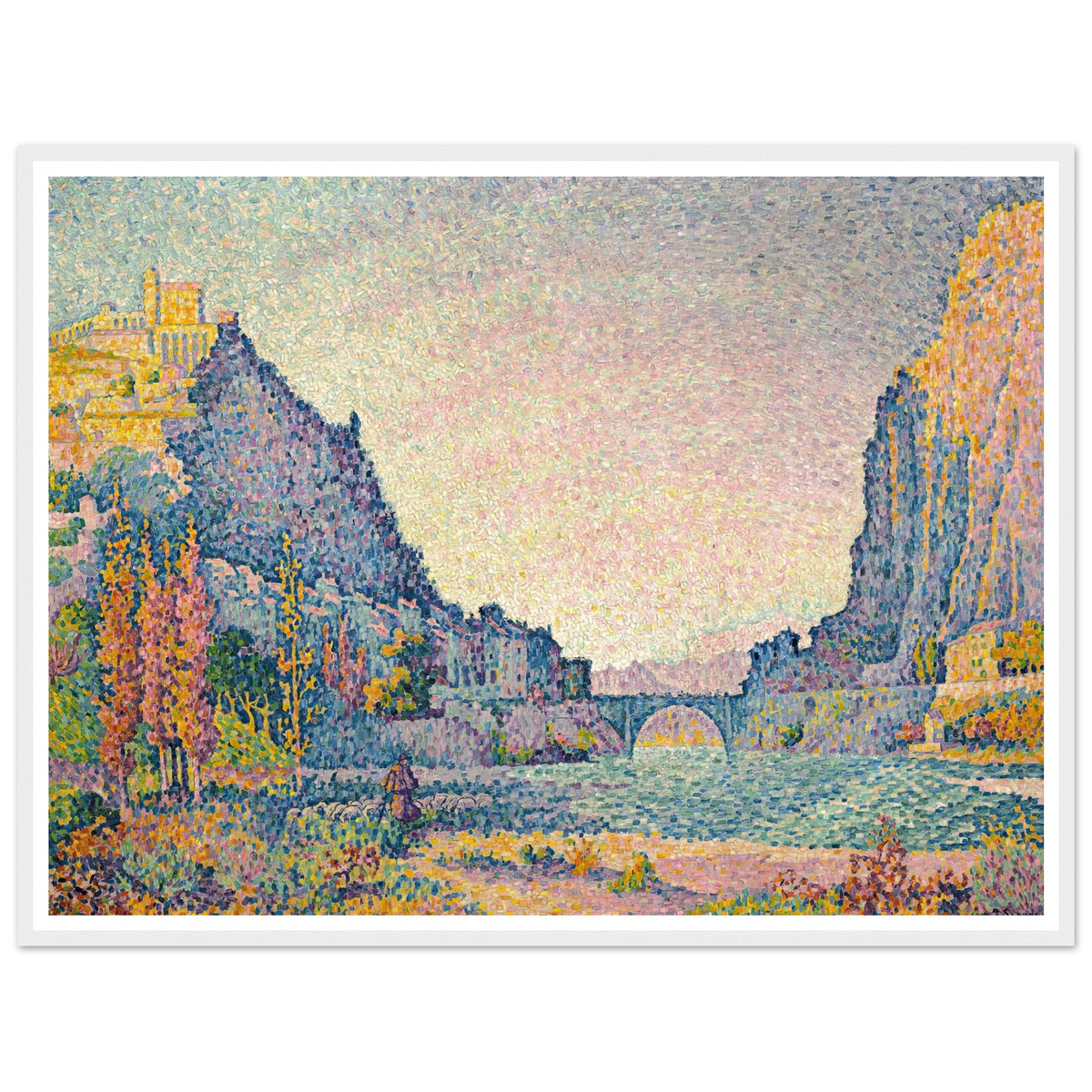 Sisteron (1902) Art Print | Paul Signac - Framed Poster - 30x40 cm / 12x16″ - Black frame