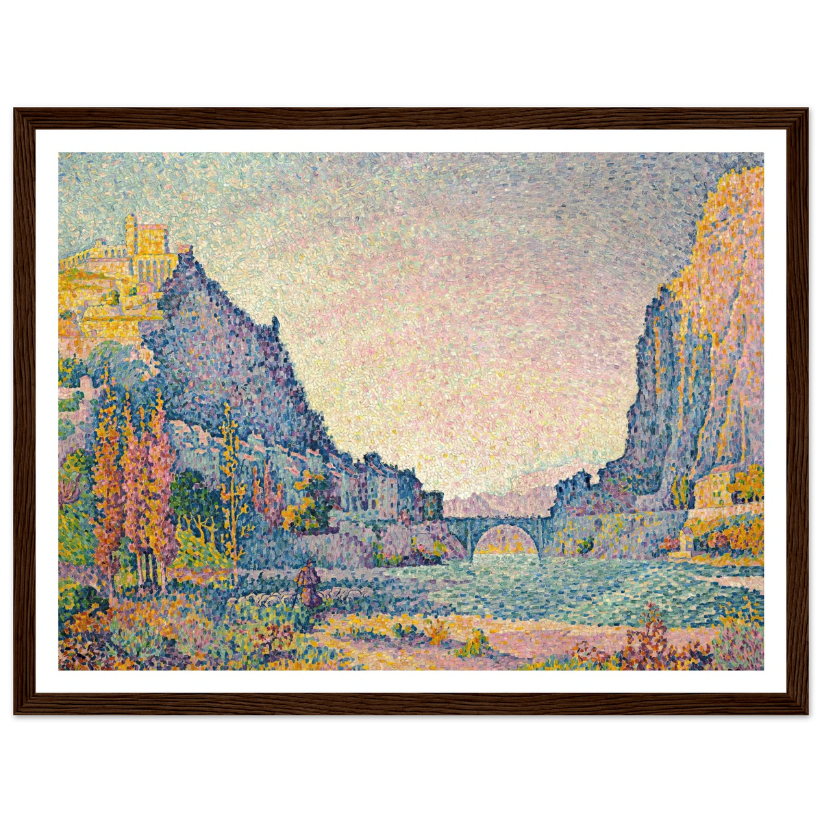 Sisteron (1902) Art Print | Paul Signac - Framed Poster - 30x40 cm / 12x16″ - Black frame