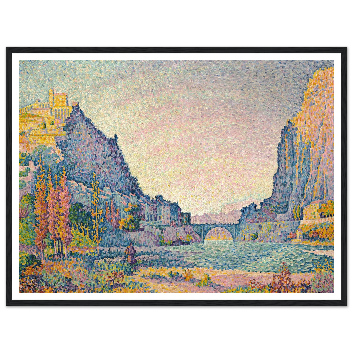 Sisteron (1902) Art Print | Paul Signac - Framed Poster - 30x40 cm / 12x16″ - Black frame