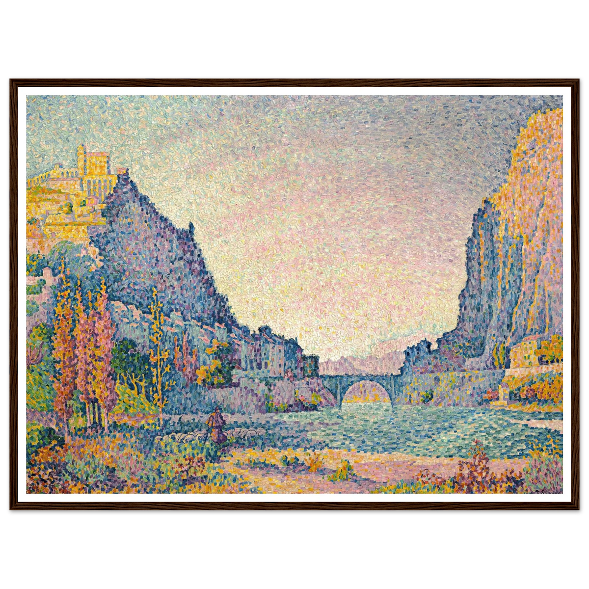 Sisteron (1902) Art Print | Paul Signac - Framed Poster - 30x40 cm / 12x16″ - Black frame