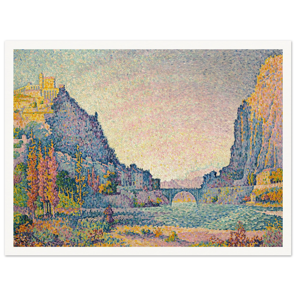 Sisteron (1902) Art Print | Paul Signac - Framed Poster - 30x40 cm / 12x16″ - Black frame