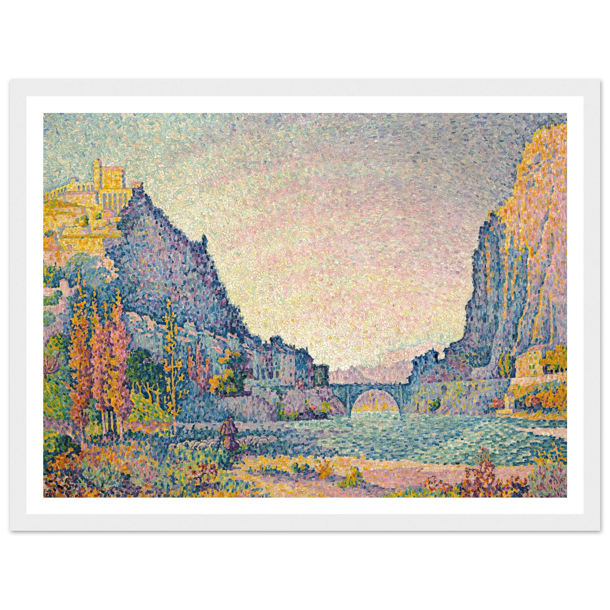 Sisteron (1902) Art Print | Paul Signac - Framed Poster - 30x40 cm / 12x16″ - Black frame