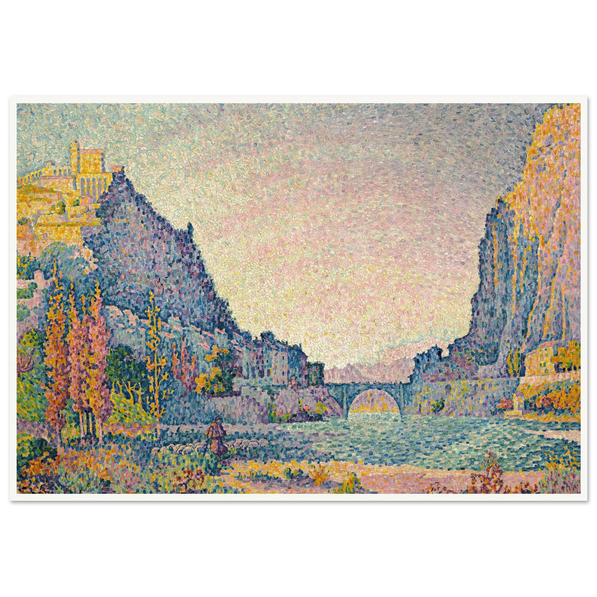 Sisteron (1902) Art Print | Paul Signac - Framed Poster - 30x40 cm / 12x16″ - Black frame